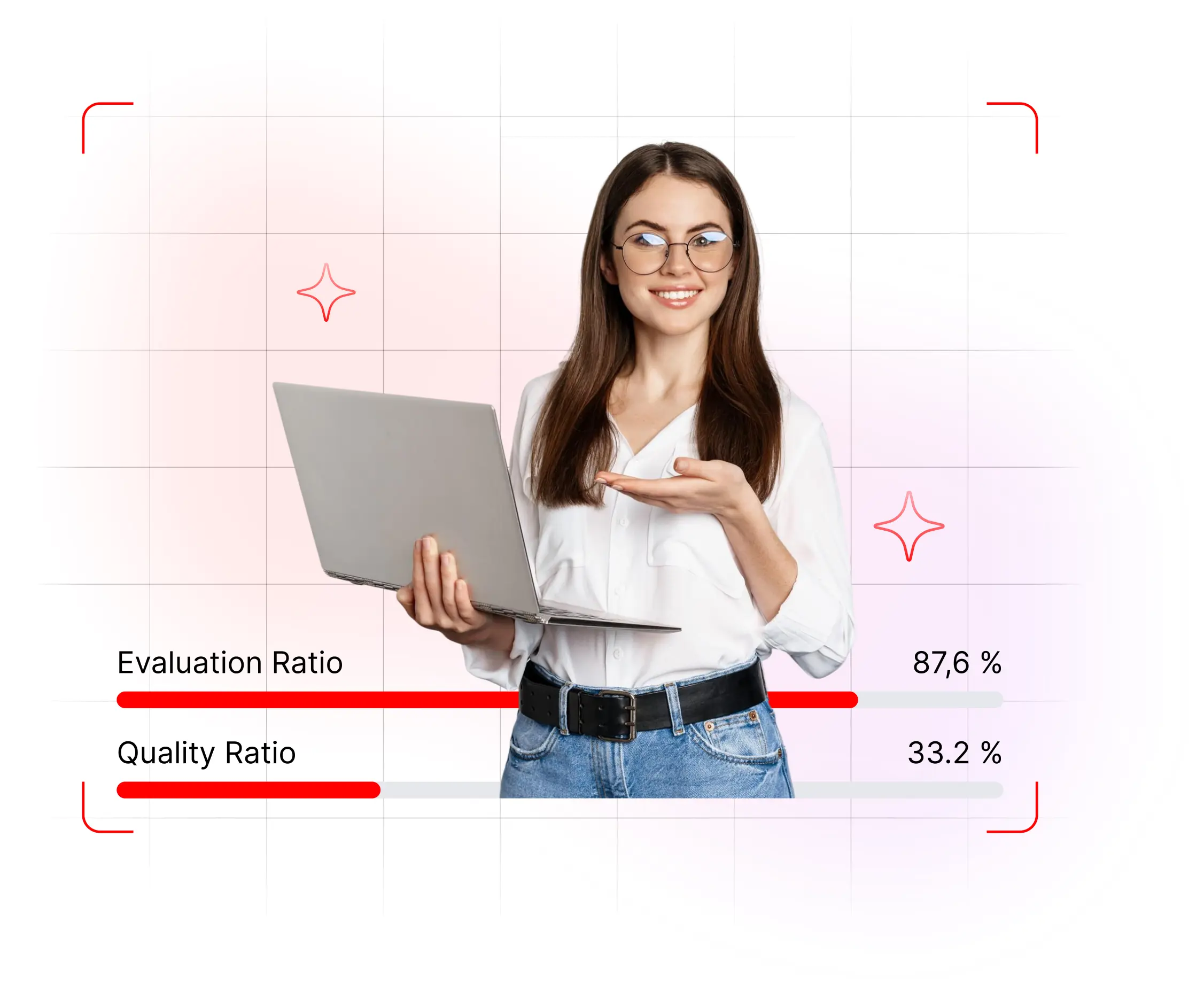 Illustration of recruiter with laptop